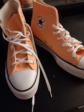 Converse High Top Sneakers - Peach and White